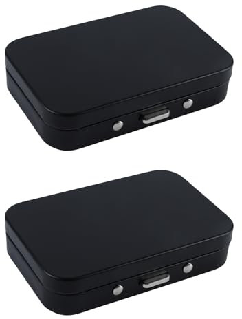 2Pack Portable Dental Floss Case with Mirror, Small Floss Pick Holder Reusable Floss Pick Box Floss Dispenser for Travel Purse Accessories(Black)