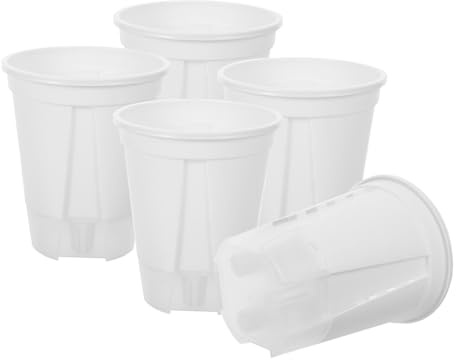 FONDOTIN 5pcs Self Watering Pots for Indoor Plants Lazy Basin Planter Pots Base Modern Style for Home Office