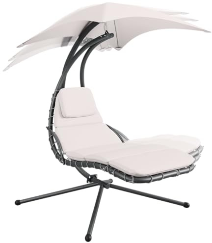 STEELSØN Nyria Hängesessel, Schwebeliege, mit Sonnendach, Beige