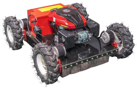 Robotic Lawn Mower, Smart Robot Lawnmower, All-Terrain Remote Control Snow Removal Machine, Electric Start, Height Adjustment, Climbing Crawler Anti-Skid HW-196-55JY+snow shovel