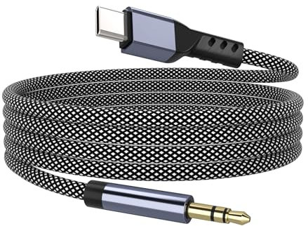 YISH Cavo Aux USB C 1M：Jack USB C Audio Cavo Tipo C a 3.5mm Aux Jack Nylon Compatibile con iPhone 16 Pro Max/15 Pro Max Plus Samsung Galaxy S24/S23/S22 Ultra Pixel iPad Pro Audio per Auto