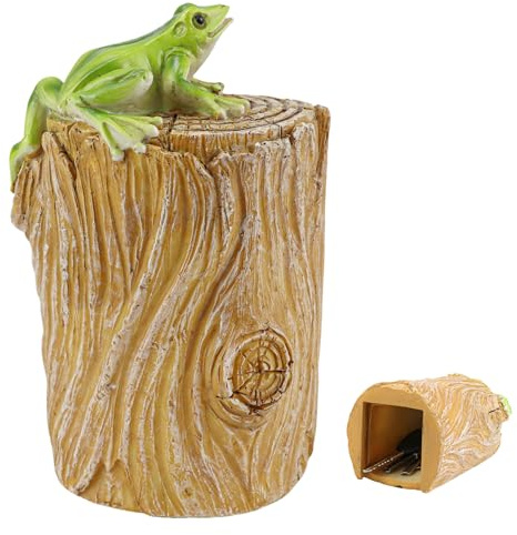 ZJIVQO Hide a Spare Key Outdoor, Fake Rock Key Hider, Safe Secret Storage Rock for Outside Indoor Garden (Frog)