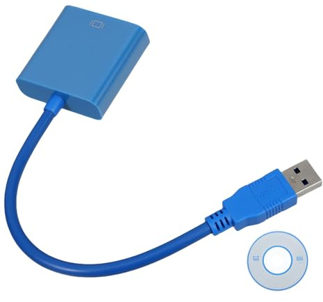 DIYEAH Cable Adaptador USB Vga Convertidor De Adaptador De Pantalla De Vídeo Externo para Monitor para Monitor Color Azul