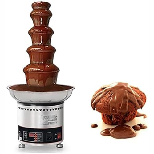 SGKOMN Electric Melting Chocolate Fondue Fountain, Chocolate Fountains Machine 30-150℃ Adjustable Sauce Melting Pot Ideal for for Sweet Treats, Fruits, Nuts or Party, Wedding (7Tier)