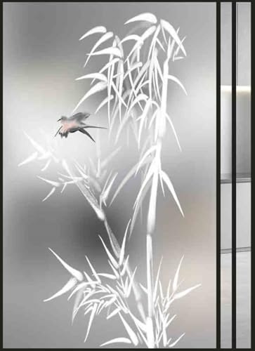 Vinilo Ventana Anti Sol Blanca Gris Bambú Vinilos para Cristales Window Film Anti Mirada Vinilo Adhesivo Cristal Privacidad Vinilos para Ventanas Lámina Privacidad Ventana 45x90cm/1 Pcs