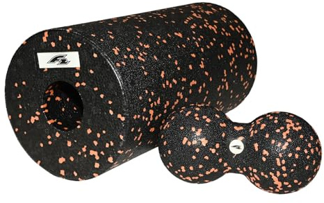 F2 Set Marken Faszien Massage Rolle mit Doppelball Set Faszienrolle Faszientraining Massage Training für Damen und Herren