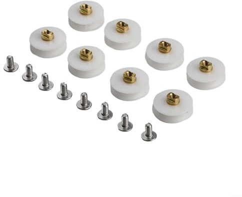 8 Pack Replacement Shower Door Rollers 22.5mm Diameter for 3-6mm Glass Doors with Nylon Brass Ball Bearing Wheels Compatible with SLI