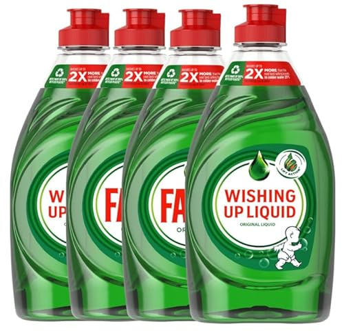4 X Fairy Fairy Original Washing Up Liquid 320ml – Dishwashing Liquid Green | Powerful Dishwashing Liquid, Tough on Grease Gentle on Hands