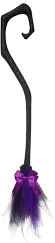 Genérico Escoba De Halloween - Accesorio Decorativo Para Disfraz Con Cinta, Ligero Cosplay, Decoración, Pieza Clásica Exhibición Temática Disfraces Niños Y Adultos