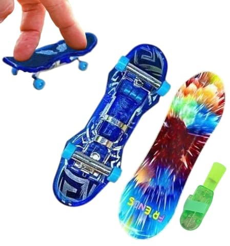 Glow Finger Skateboard Beleuchtetes Skate-Board Kit - 10 cm Mini Skatespielzeug Mit Präzisions-Kugellager ABS Legierung Langlebig Elektronische Lichteffekte Praxis Geschicklichkeitsspiel