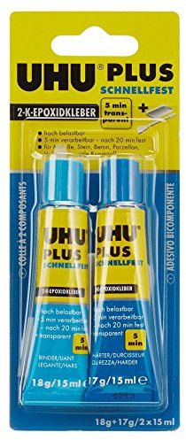 Uhu, colla stabile Plus [etichetta in lingua italiana non garantita] 10.7 x 6.5 x 2.9 cm Schnellfest - 2x 15 ml