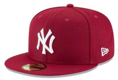 New Era 59Fifty MLB Basic New York Yankees Fitted Burgundy Headwear Cap (7 3/8)