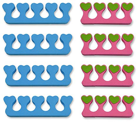 K-Pro Zehenspreizer & Fingerspreizer Set - 8er Pack Schaumstoff | Weiche Abstandhalter aus Schaumstoff für Maniküre & Pediküre, flexibel, waschbar und ideal für Nailart an Fingern & Zehen
