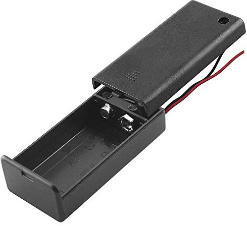 BestPlug Batterie-Halter mit Kabel mit Deckel für 9V Block Batterien Ein- und Aus-Schalter, Lötversion, Schwarz