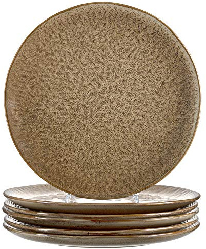 Leonardo Matera Keramik-Teller 6-er Set, spülmaschinengeeignete Speise-Teller, Essteller mit Glasur, 6 runde Steingut-Teller, Ø 27 cm, beige, 018537