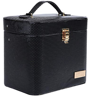 WANGLXCO Dauerhaft Kosmetiktasche Portable Reise Make Up Tasche,Professionelle Make Up Organizer Tasche Schmink Aufbewahrung Kosmetische Box Schminktasche Room, Black