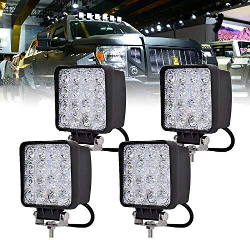 Froadp 48W Lampada da Lavoro a LED Faro Barra Luminosa Offroad Proiettori Impermeabile IP67 Luce di Retromarcia Set Fari Supplementari per Moto Camion Trattore SUV UTV ATV (4 Pezzi)
