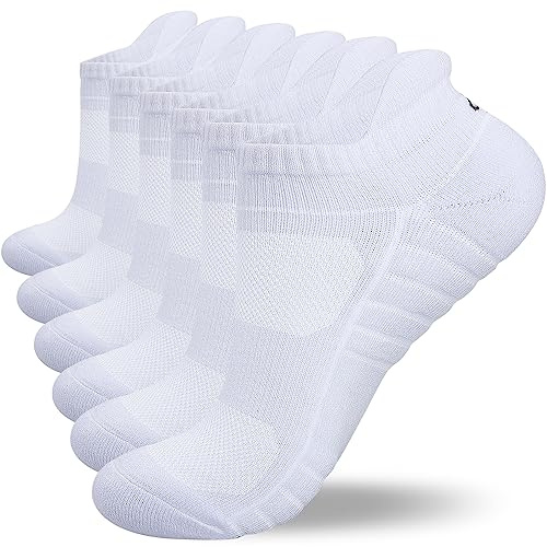 Lapulas Ankle Socks Thick Cushioned Trainer Mens Sports Cotton Running Women Low Cut Breathable Athletic Sock (6 Pairs)