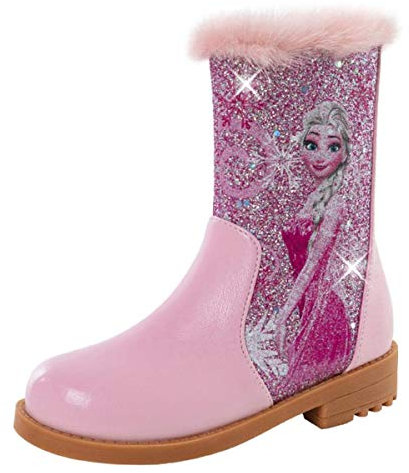 Kosplay Stivali da Principessa Ragazze Elsa Bambini Stivali da Neve Morbide Fodera Calda Stivaletti Ragazze Inverno Scarponi da Sci all'aperto Partito Principessa Scarpe Eleganti