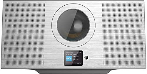 VR-Radio Hifianlage: Stereoanlage, Alu, Internet-Radio/CD/DAB+/Bluetooth, 60W, DSP, silbern (DAB Radio mit CD Player, WLAN Radio Internetradio, Lautsprecher)
