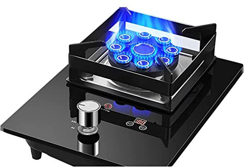 Plaque De Cuisson À Gaz Encastrable De 33 Cm, 5,2 KW À Neuf Chambres À Haute Flamme, Fonction Minuterie, Cuisinière Avec FFD Et Support De Casserole En Fonte [classe Énergétique A] ( Color : A , Size