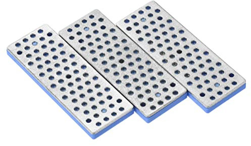 PATIKIL 70mm 360 Grano Grueso Esquí Snowboard Diamante Piedra, 3 Paquete Esquí Cantos Afilador Diamante Cantos Snowboard Piedra Afilar, Azul