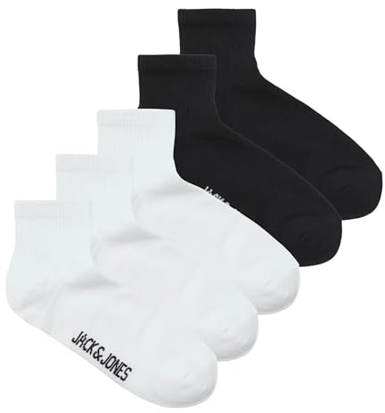 JACLEON SHORT TENNIS-strumpor 5-pack, Vit/förpackning: svart – vit – svart – vit, One Size
