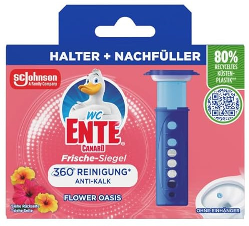 WC-Ente Frische-Siegel Starter-Set, WC Gel Stempel, Blüten-Oase, 36 ml | Starter-Set (inkl. 1 Nachfüller)