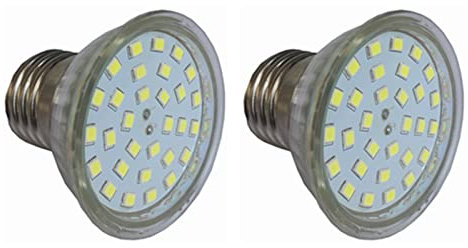 KARFRI LED-Farbglühbirnen 12 V 24 V, E26/E27 5 W LED-Strahler, for netzunabhängige Solarbatteriesystembeleuchtung, Wohnmobile, Marine-LED-Leuchten, AC/DC 12–60 V – 2er-Pack (Color : Warmweiß)