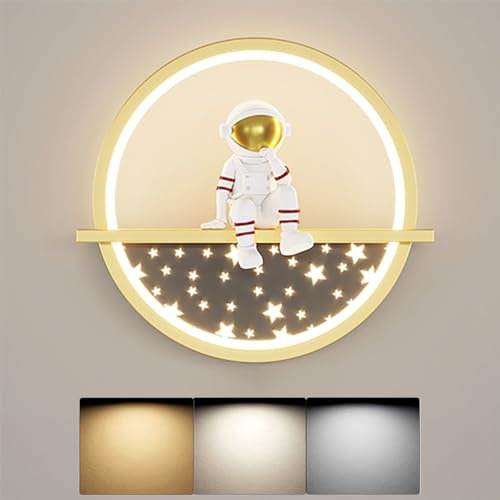 TRUYOK LED Wandleuchte Dimmbar Kinderzimmer Wandlampe Modern Kinder Schlafzimmer Nachttischlampe kreativ Junge Mädchen Raumlampe Sternenhimme Astronaut Nachtlicht 25W Innen Wandbeleuchtung