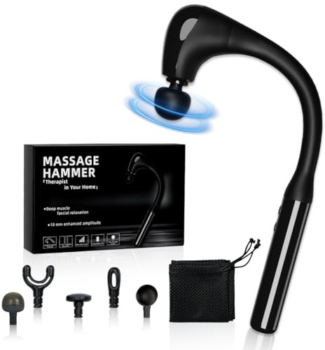 Massage Gun Deep Tissue with Upgraded Extension Handle for The Full Body,Pain Relief, Percussion Back Massager with 4 Massage Heads,Relax Gift for Mom, Dad, Wife, Husband,Friends