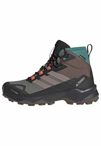 adidas Femme Terrex Skychaser AX5 Mid Gore-TEX Climawarm+ Hiking Shoes, Earth Strata/Trace Brown/Pure Teal, 38 2/3 EU