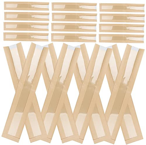 Ciieeo 100piezas Bolsas De Embalaje Para Con Ventana De Papel Kraft Para Pan Casero y Productos Horneados Para Panadería