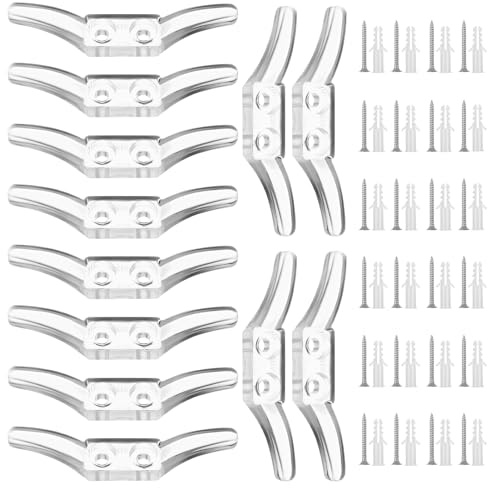 Ouligay 12 Pcs Blind Cord Holder Clear Cord Cleat Plastic Transparent Blind Accessories Hooks with Screws for Window Blinds Curtains Sun Shades Ropes Pull Rope Winders