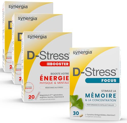 Synergia Pack Mémoire & Concentration: 3 D-Stress Booster +1 D-Stress Focus
