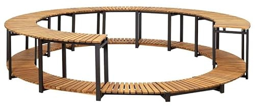 Revestimiento para jacuzzi, 273 x 53 cm, de madera maciza de acacia con aluminio, acabado al aceite natural, duradero y resistente a la intemperie para accesorios de piscina y jacuzzi