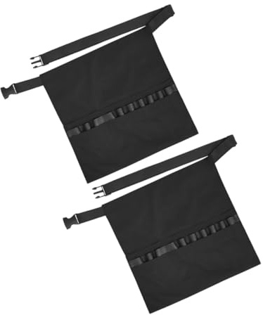 ELAYARD Friseurschürzen Klassisches Schwarzes Gewebe 2 Stück mit Taschen Halblanges Design und Verstellbarem Taillengurt für Professionelle Friseure im Salon und Unterwegs