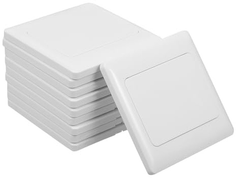 Hemobllo Placa de Interruptor de Luz de Palanca Doble Función Resistente al Fuego, Cubierta para Enchufes, Panel Decorativo, Instalación Fácil, 10 Piezas para Reformas del Hogar