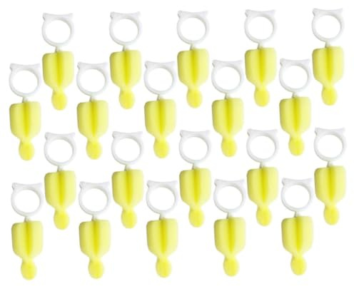MUELODSIC Lot de 24 Brosses à Tétines en Éponge Douce pour Biberons, Goupillons Nettoyants Universels, Taille Compacte, pour Nettoyage Maison, Bureau et Voyages Bébé