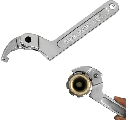 FINELYCR Chiave a C Regolabile, Argentato Chiave a Gancio C, Testa Quadrata Regolabile 32-76 mm, Chiavi a Settore Articolata in Acciaio Carbonio, per Officine di Produzione, Manutenzione Attrezzature