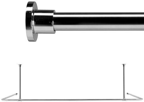 Croydex Premium Support Plafond en Acier Inoxydable en Forme de Barre de Douche, 200 x 100 cm
