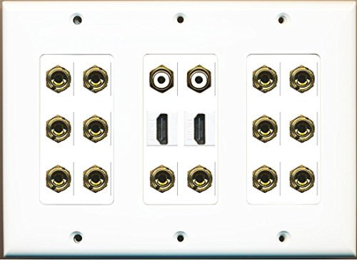 RiteAV 2 HDMI 2 Cinch weiß 14 Banana 7,2 Lautsprecher-3 Gang Dekorative