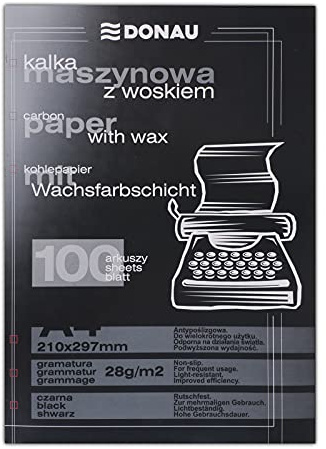 Danube 1922100pl Cire de 01 Papier carbone avec couche de couleur, A4, 100 feuilles, Noir