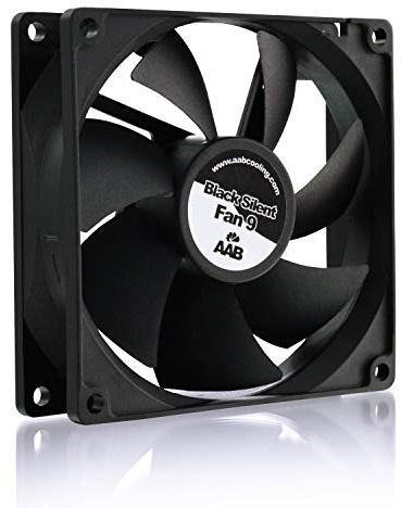 AABCOOLING Black Silent 9 - Tyst och Effektiv 92mm Svart Chassifläkt, 12V PC-Kylfläkt med Vibrationsdämpare, Högt Luftflöde 76m³/h