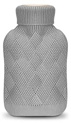 unibelin Wärmflasche mit weichem Bezug 2L, Groß Wärmflaschen mit Premium Strickbezug, Wärmflasche Kinder Bettflasche Erwachsene Wärmehaltung Wärmflaschen für Kuschelige Nächte und Schmerzlinderung
