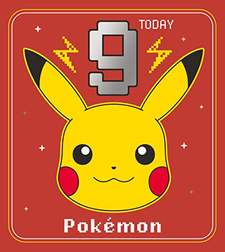 Danilo Promotions LTD Pokemon-Karte zum 9. Geburtstag, Kinder-Geburtstagskarte für 9. Geburtstag, Pokemon-Karte für Kinder, offiziell lizenzierte Geburtstagskarte, mehrfarbig, 17,8 x 15,2 cm