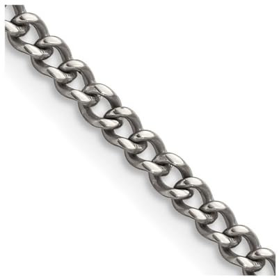 Chisel Panzerkette aus Titan, poliert, 3,5 mm, Schmuck für Damen, Längenoptionen: 46, 51, 56, 61, Titan