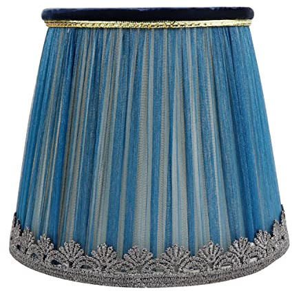 Stoff-Lampenschirm Sackleinen Clip-On Kronleuchter-Lampenschirme Leinen-Lampenschirm für Tisch Kronleuchter Wandlampe Wohnzimmer Schlafzimmer (Dunkelblau)