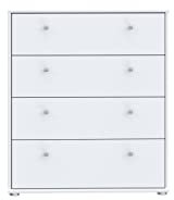 Forte Tempra 2 Kommode mit 4 Schubladen, Holzwerkstoff, weiß, Bx H xT: 73,7 x 85,5 x 34,8 cm