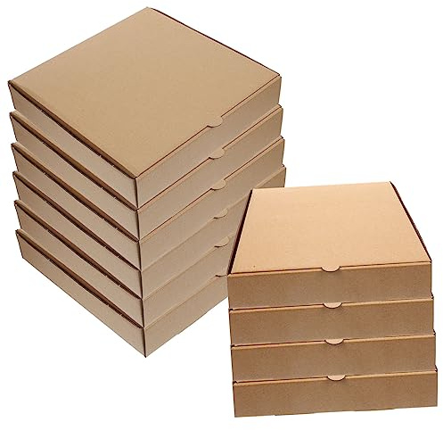 Luxshiny 10 StüCk Pizzabox Aus Verdicktem Kraftpapier Leere Pizza Schachtel FüR 8-9 Zoll Pizza Diy Geschenkverpackung Vielseitige Aufbewahrungsbox FüR Lebensmittel
